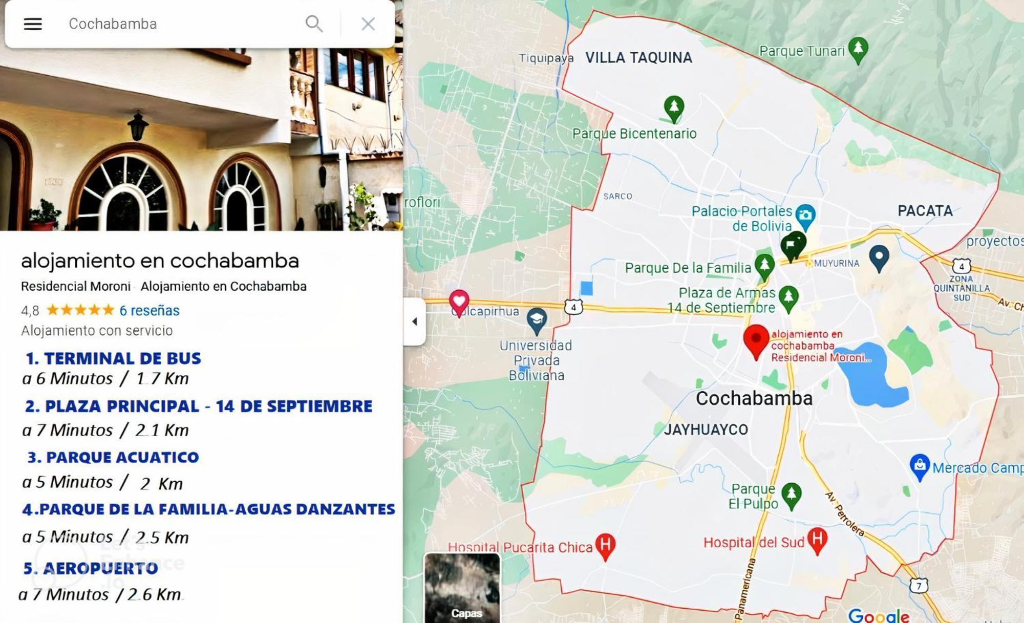 Residencial Moroni - Alojamiento en Cochabamba Bed and Breakfast Exterior foto
